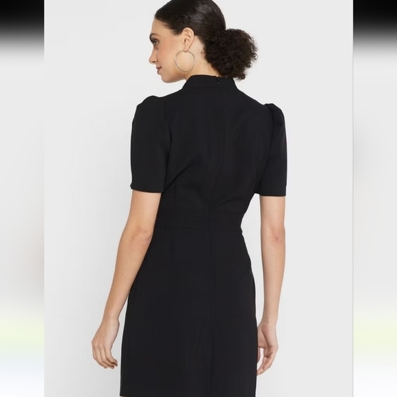 French Connection Puff Sleeve V-Neck 8 Dress - Picture 2 of 13